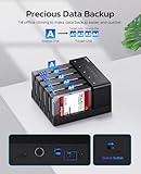 ORICO USB 3.0 5 Bay Hard Drive Docking Station with Offline Cloning 3.5 SATA Enclosure for HDD SSD, Expandable Storage up to 90TB Plug&Play(6558US3-C)