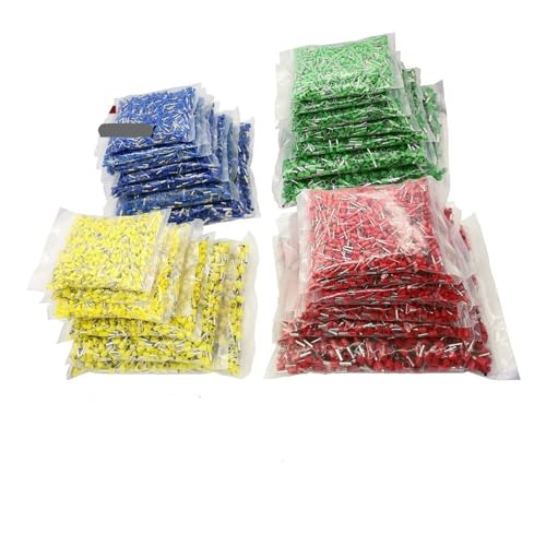 1000pcs/Pack E0506 E7506 E1006 Insulated Ferrules Terminal Block Cord End Wire Connector Electrical Crimp Terminator A.W.G22-18 NSIXSURIM(1 Pack Red,E0506)