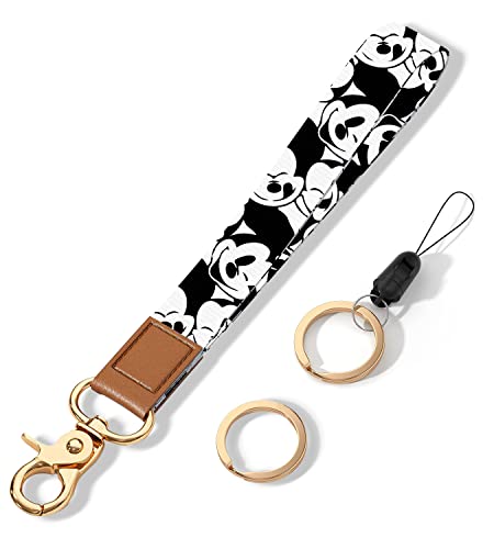 Akkya Wrist Lanyard for Keys Wristlet Keychain Women Men Short Cartoon Car Keys Hand Wrist Straps with 2 Keyrings & 1 Phone String GS434