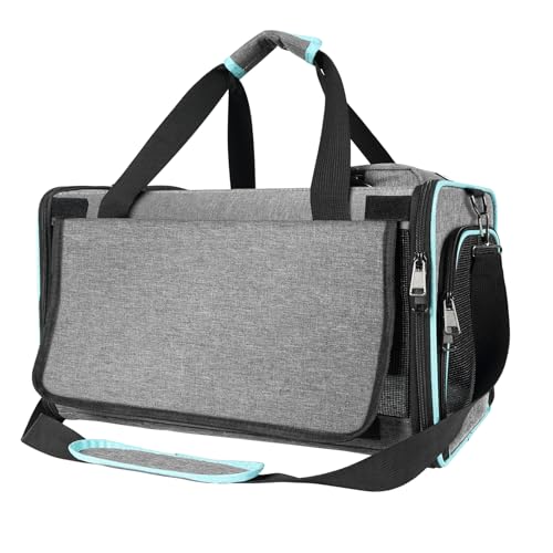 GAPZER Cat Carrier Alaska Airline TSA Approved 17x11x9.5 Soft-Sided Small Pet Air Travel Carry Bag, Southwest Airplane Kitten 12lbs Crate in Cabin Under-Seat Traveling Cage Tiny Dog Under 8 Pound