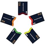 RFID Blocking Passport Sleeves, Set with Color Coding. Identity Theft Prevention RFID Blocking Envelopes (Set of 5 Passport Holders), Navy Blue, Passport - 5 Pcs