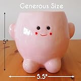 Evovee 5.5 Inches Pink Happy Planter Smiling Plant Pot Face Funny Flower Ceramic Cute Faces Quirky House Plant Fun Succulent Pots Cactus Novelty Vase Cartoon Indoor Garden