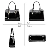 LJOSEIND Shiny Patent Leather Handbags Shoulder Bags Fashion Satchel Purses Top Handle Bags for Women