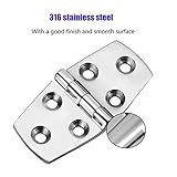 ODYSUNRAL Boat Hatch Hinges, Marine Hinges Stainless Steel, 3 inch x 1.5 inches (76 x 38mm), No Noise, Heavy Duty 316 Stainless Steel with Screws (4 PCS)