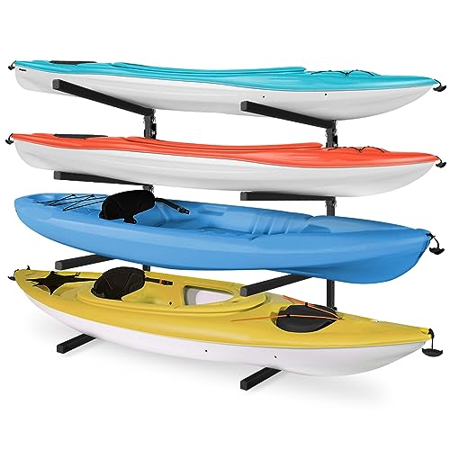 Yes4All Kayak Wall Rack, 400lbs Heavy Duty Kayak Racks, 4 Adjustable Levels Kayak Storage Rack for Garage