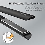 Nicebay Hair Straightener and Curler Fast Heating Titanium Iron with 5 Temp Settings and Negative Ion Technology, Travel-Friendly