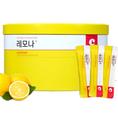 LEMONA Official Vitamin C 500mg Korean Vtamin C Powder, 120 Sticks Immune Support Supplements On-The-Go Vitamin C Individual Packets B6, B2 Easy to Take Daily Energy Boost Korean Food Lemon (120*2g)