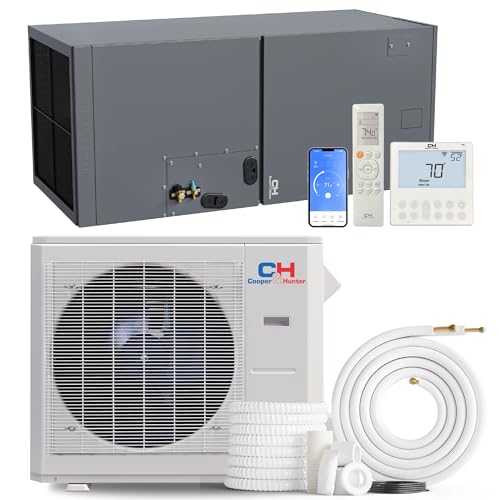 Cooper & Hunter 36,000 BTU Single Zone Central Mini Split Air to Air Heat Pump System – 3 TON Multi-Position Air Handler Unit – 15.8 SEER – 25FT Installation Kit – 230V