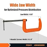 Pony 6-in C-Clamp Set, Clamps for Woodworking,1000lbs Load Limit, 2660 C-Clamp, Ideal for most DIY, Woodworking and Household Clamping Projects-2 Pack