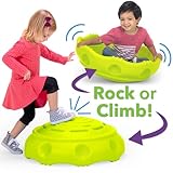 Simplay3 Two Sided Rock Around Wobble Disk and Climbing Dome for Toddlers and Kids - Rocking and Climbing - Indoor/Outdoor - Green, Made in USA