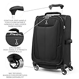 Travelpro Maxlite 5 Softside Expandable Carry on Luggage with 4 Spinner Wheels, Lightweight Suitcase, Men and Women, Black, Carry On 21-Inch