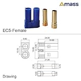 10 Pairs Amass EC5 Banana Plug Connectors Female Male 5.0mm Gold Bullet Connector for RC ESC LIPO Battery Device Electric Motor