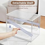 Display Case for Collectibles 4 Layer Updated Adjustable Acrylic Display Case with Magnetic Door Clear Stackable Display Box Hobby Display Cases for Figures, 1 Pack