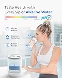 [Alkaline] Waterdrop Glass Alkaline Water Filter Pitcher with 1 Filter, Enhances Alkaline Water, Eco-Friendly, 7-Cup, for Home and Office, Reduces PFOA/PFOS, Chlorine, Cadmium, Copper, Mercury, Clear