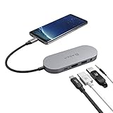 ADAM elements USB-C Hub with SSD Storage (480GB) External Drive with 60W Power Delivery 3.0 Type-C Port, HDMI for 4K30Hz, USB-A 3.1 Port and 3.5 Headphone Jack, Compatible with MacBook Pro, iPad Pro