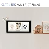 MYPAWLETS Paw Print Frame Kit,Dog/Cat Paw Print Kit,Soft Pawprint Clay&Clean Touch Ink Pad,Pet Paw Print Impression Kit with Customization Tool,Wooden Pet Memorial Frame,DIY Dog Lover Gifts-Black