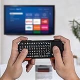 Fosmon Mini Bluetooth Keyboard (QWERTY Keypad), Wireless Portable with Touchpad, Compatible with Apple TV, Amazon Fire Stick, PS4, PS4 Pro, PS5, HTPC/IPTV, VR Glasses, Smartphones