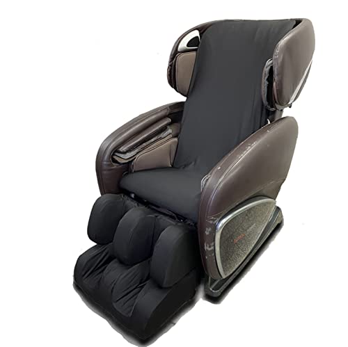 EVURU Massage Chair Cover Armchair Slipcovers, Full Body Shiatsu Massage Chair Cover Stretch Fabrics Dust Proof Recliner Chair Slipcovers (Black, Full Body)