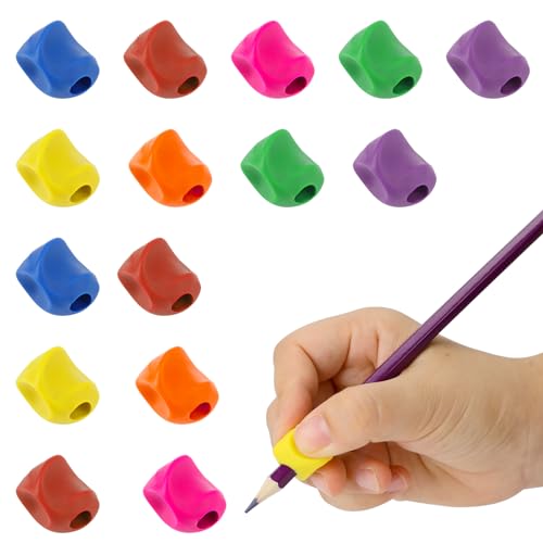 Choisyin Pencil Grips for Kids Handwriting,Pencil Grips Pencil Grippers 15PCS Pencil Grip for Kids Pencil Holder Finger Posture Correction Training Writing AIDS for Preschooler Toddler Kindergarten