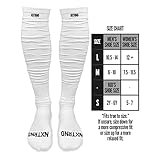 Nxtrnd XTD Scrunch Football Socks, Extra Long Padded Sport Socks for Men & Boys (White, S/M)