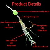 Bombite Sabiki Rigs,30 Packs Fishing Bait Rigs,Luminous Sabiki Rig with High Carbon Fishing Hooks,Glow Fishing Beads Fishing Rigs for Freshwater/Saltwater