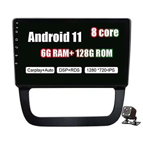 9 inch Headunit Android 11 Car Stereo, Bluetooth WiFi Car Sat Nav for VW Jetta 5 2005-2010 Car Navigation GPS Supports 2 din Stereo FM RDS Car Audio Video with Rear View Camera