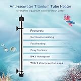 hygger Marine 500W Titanium Aquarium Heater for Salt Water and Fresh Water,Digital Submersible Heater with External IC Thermostat Controller and Thermometer,Fish Tank Heater for Fish Tank 60-120Gallon