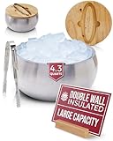 Gusto Nostro 4.1L Insulated Ice Bucket with Lid and Tongs, Double Wall Stainless Steel Ice Bucket Large, BPA Free Ice Bucket for Cocktail Bar, Keeps Champagne, Wine, Beer Chill for Parties