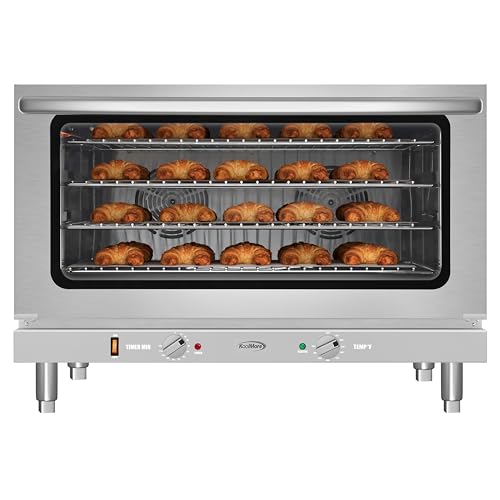 KoolMore 32 in. Commercial Countertop Convection Oven, Holds Full Size Pans, 4 Racks and 3500W of Power, 240V in Stainless-Steel, ETL Listed for Safety and Sanitation (KM-CTCO-44)