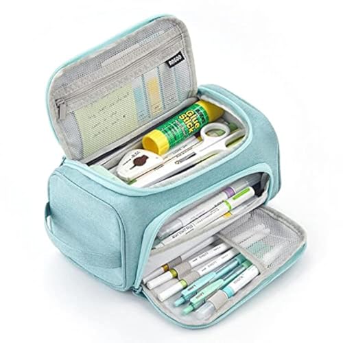 HVOMO Big Capacity Pencil Case High Large Storage Pouch Marker Pen Case Travel Simple Stationery Bag School College Office Organizer for Teens Girls Adults Student（Green）