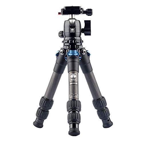 SIRUI AM-223 Carbon Fiber Camera Tripod Mini Travel Compact Tripod with 360° B-00K Ball Head, Arca Swiss Quick Release Plate, Loads up 15KG, Max Height 16", Folded Height 12.1",Black