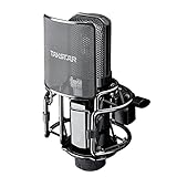 TAKSTAR XLR Condenser Microphone with 34mm Gold-Plated Large Diaphragm, High Sensitivity Cardioid Studio Mic for Recording, Podcasting, Streaming, Voice Overs, Singing, Gaming (PC-K850)