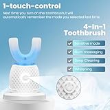 Hyegiir U Shaped Toothbrush, Sonic Toothbrush All-Round Cleaning, U Shaped Toothbrush Adults, Wireless Charging,360° Teeth Brush, Washable Travel Home Dual-Use