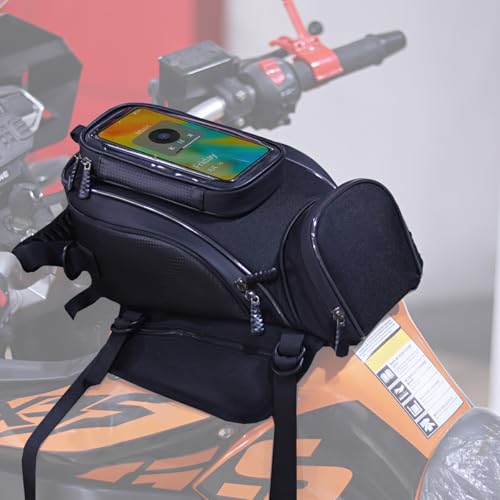 Motorcycle Tank Bag for Benelli TNT 125 2020, with Touch Screen Phone Holder, Large Capacity with Clear Phone Window – Ideal for Long Rides, Commuting