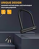 NDakter Bike Locks Heavy Duty Anti Theft 18mm Thick, Motorcycle U Lock with 4FT/120cm x 6mm Chain for Scooter, 3Keys Large U-Shaped Motorcycle Wheel Lock for Ebike, Moped, Fat-Tire,Tribike