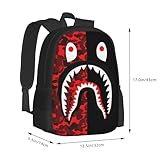 YUHYGUZO Camo Shark Backpack School Laptop Backpack with Insulated Lunch Box Pen Pouch For Boys Girls Gifts