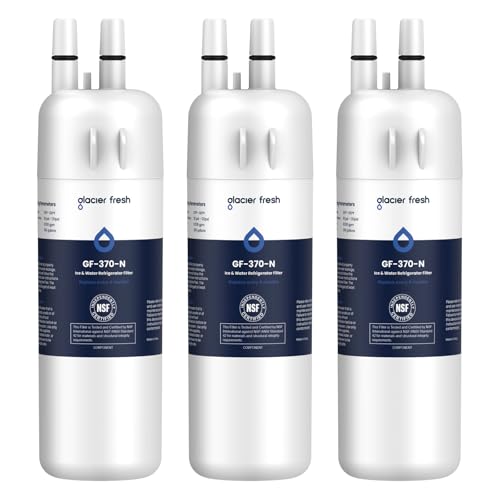 GLACIER FRESH EDR1RXD1 Refrigerator Water Filter Compatible with W10295370A, EDR1RXD1, WHR1RXD1, KAD1RXD1, Filter 1, W10295370, P4RFWB, P8RFWB2L, 46-9930, 46-9081 Refrigerator Water Filter 3 Pack