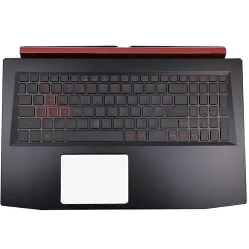 HJPMTS New Palmrest Case w Keyboard, Red Backlit, Size 15.6",Replacement for Acer Nitro 5 AN515-51 AN515-52 AN515-53 N16C7 6B.Q3ZN2.001 AP290000400