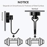 Tohoer Magnetic Hooks, Heavy Duty Neodymium Magnet Hook 30LBS with Rust Proof for Indoor Outdoor Hanging,Refrigerator,Grill,Kitchen,Key Holder,(Black, 8 x 20MM)