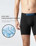 Separatec Dual Pouch Mens Underwear Breathable And Cooling Rayon Made from Bamboo Underwear Men Colorful Boxer Briefs 7 Pack（L,Black）