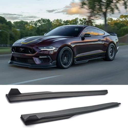 AUTRAGO Side Skirt for 2015-2023 Ford Mustang GT500 Style Extension Splitter W/Winglet