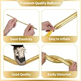 RUBFAC 260 Long Balloons, Metallic Gold Twisting Balloons 100pcs Gold Balloons Magic Balloons Animal Balloons for Party, Carnivals, Birthday, Wedding Party Decorations