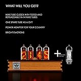 Nixie Tube Clock with New and Easy Replaceable IN-14 Nixie Tubes - Motion Sensor - Visual Effects - Gift Idea - Premium Gift Packaging