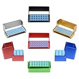 YOHOSO 7Pcs Colorful Endo Box With Cover Design For 24 Holes Bur Holder Tips Block Organizers Sterilizer Case