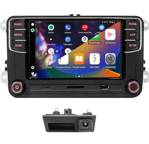 SCUMAXCON Car Stereo RCD360 PRO3S RCD330 Wireless Carplay Android Auto Bluetooth USB AM/FM RVC SD with Trunk Handle Rear View Camera for VW Golf MK5 MK6 Passat Caddy Jetta Polo CC EOS