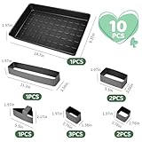 SHIKORI Letters and Numbers Adjustable Bakeware, Birthday Cake Mold, Novelty Cake Pans, Carbon Steel Non-Stick Cake Pan 10 Piece Set-Black