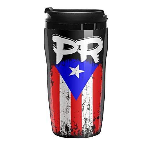 Puerto Rico PR Flag Insulated Tumbler Durable Coffee Cup Travel Mug with Lid 250ml