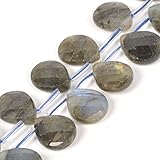 Natural Labradorite Faceted Teardrop Healing Gemstone Loose Beads for Jewelry Making Strand 15 Inch