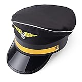 Yewong 4 Pieces Pilot Hat Pilot Costume Accessories for Adults and Teens Captain Halloween Party Cosplay Supplies