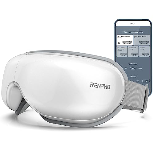 RENPHO Eye Massager with Heat Eyeris 1, Birthday Gifts for Mom Dad Women Men Her Him FSA HSA Eligible, Sleep Mask with Heat Bluetooth Music, Relax Eye